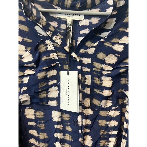 NWT Apiece Apart Oro Maxi Shirt Dress Size XS‎ Blue Shibori Womens Boho New York - Picture 3 of 9